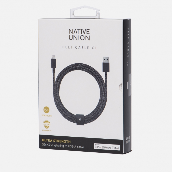 Кабель Native Union Belt Lightning/USB (3 м), черный Вид№4