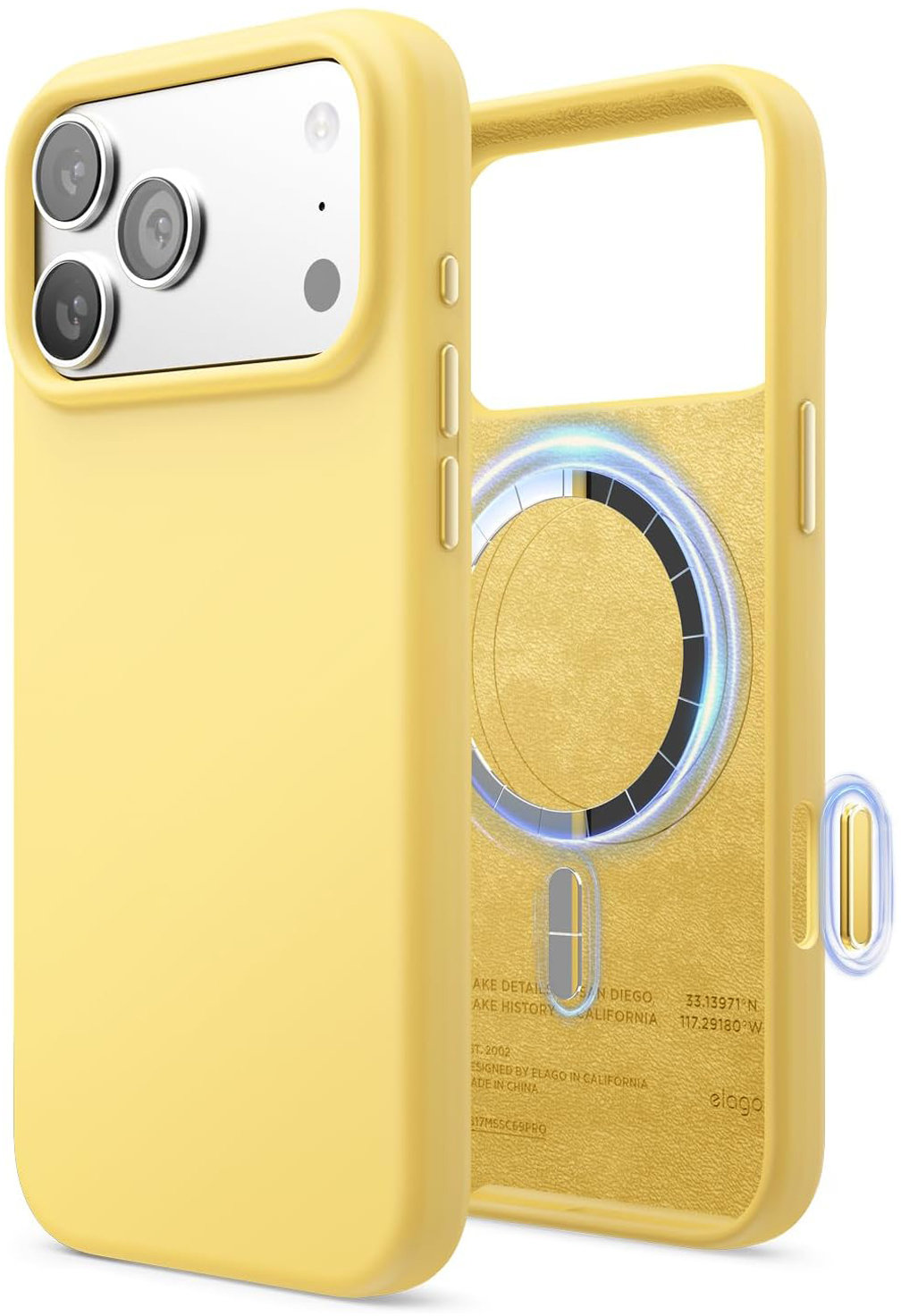 

Чехол Elago Magnetic Yellow для iPhone 17 Pro Max, MagSafe, силикон, желтый, Жёлтый, Чехол Magnetic Yellow для iPhone 17 Pro Max, MagSafe, силикон, желтый
