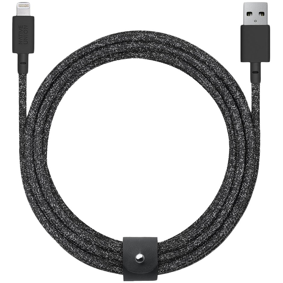Кабель Belt Lightning/USB, 3 м, черный
