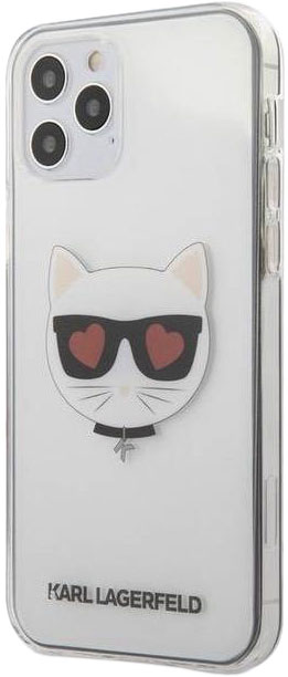 Чехол Lagerfeld Choupette Head Hearts для iPhone 12 mini, прозрачный