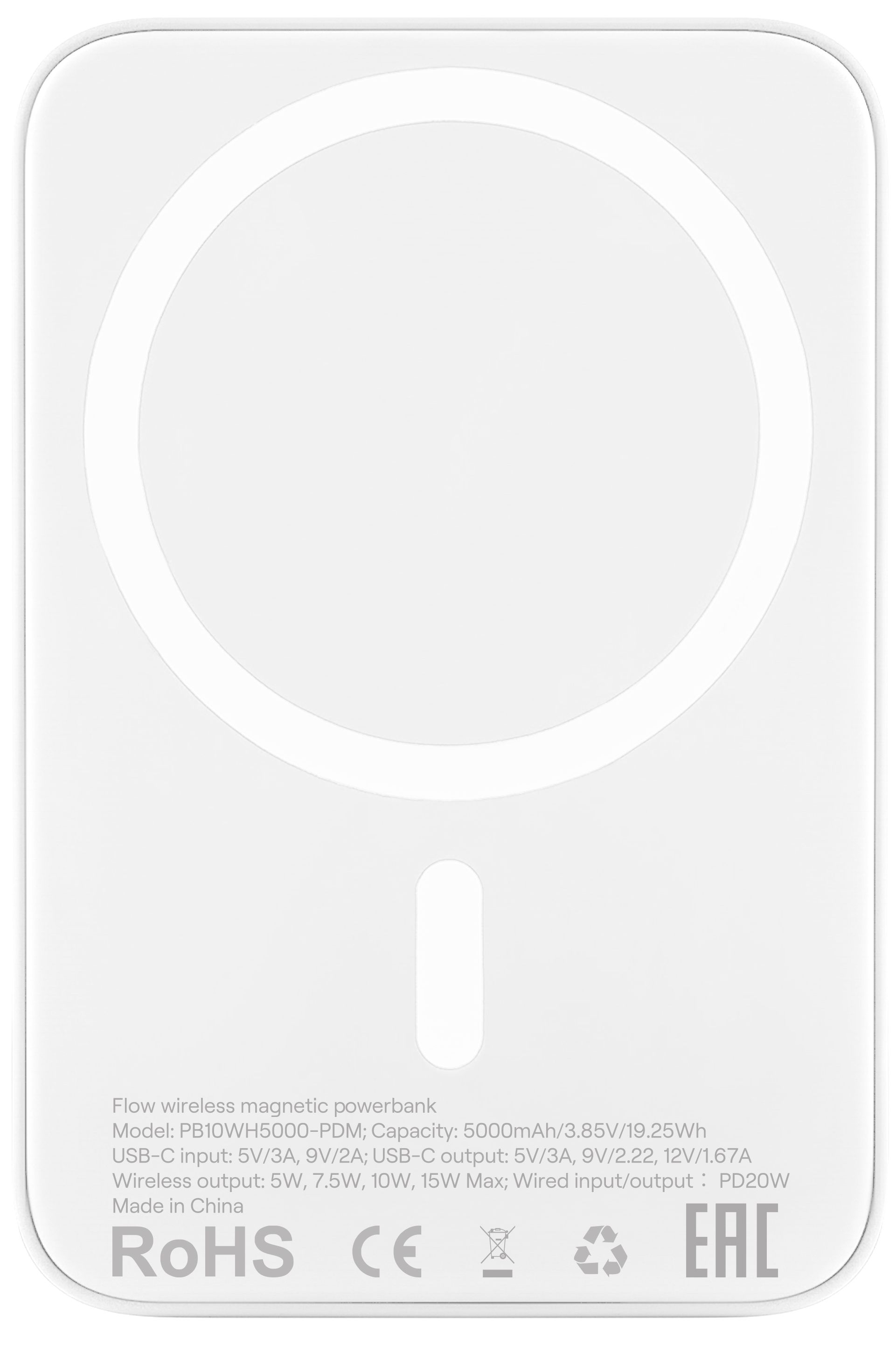 

Внешний аккумулятор uBear Flow MagSafe, 5000 мАч, белый, Внешний аккумулятор Flow MagSafe, 5000 мАч, белый