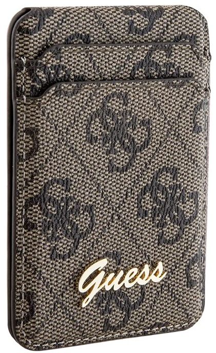 Чехол-бумажник Guess Wallet Cardslot Magsafe Script logo, коричневый GUWMSHG4SHW - фото 2