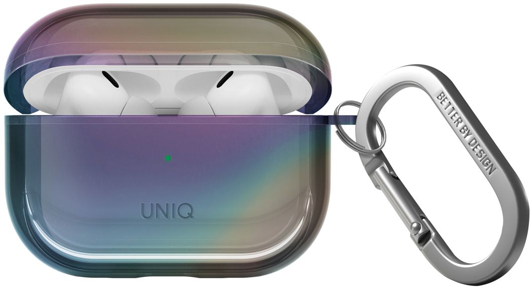 

Чехол Uniq Iridescia для AirPods Pro 2, Midnight Quartz, темно-прозрачный, Чехол Iridescia для AirPods Pro 2, Midnight Quartz, темно-прозрачный
