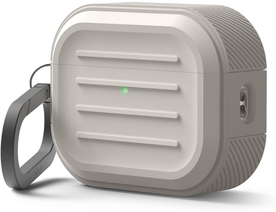 

Чехол Elago Armor Silicone Hang Case для AirPods Pro 3, силикон, серый, Чехол Armor Silicone Hang Case для AirPods Pro 3, силикон, серый