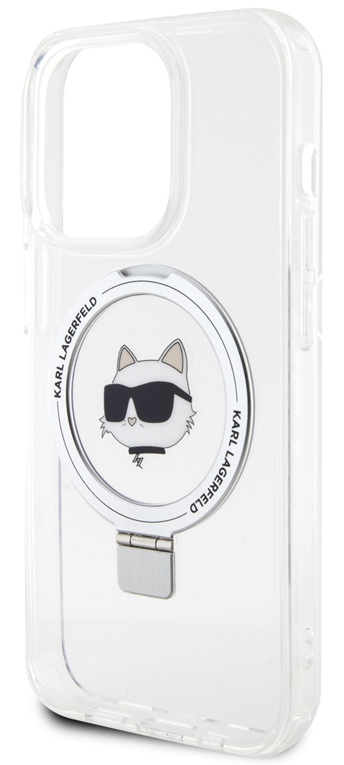 Бренд Чехол Karl Lagerfeld NFT Choupette Ring для iPhone 15 Pro MagSafe, белый