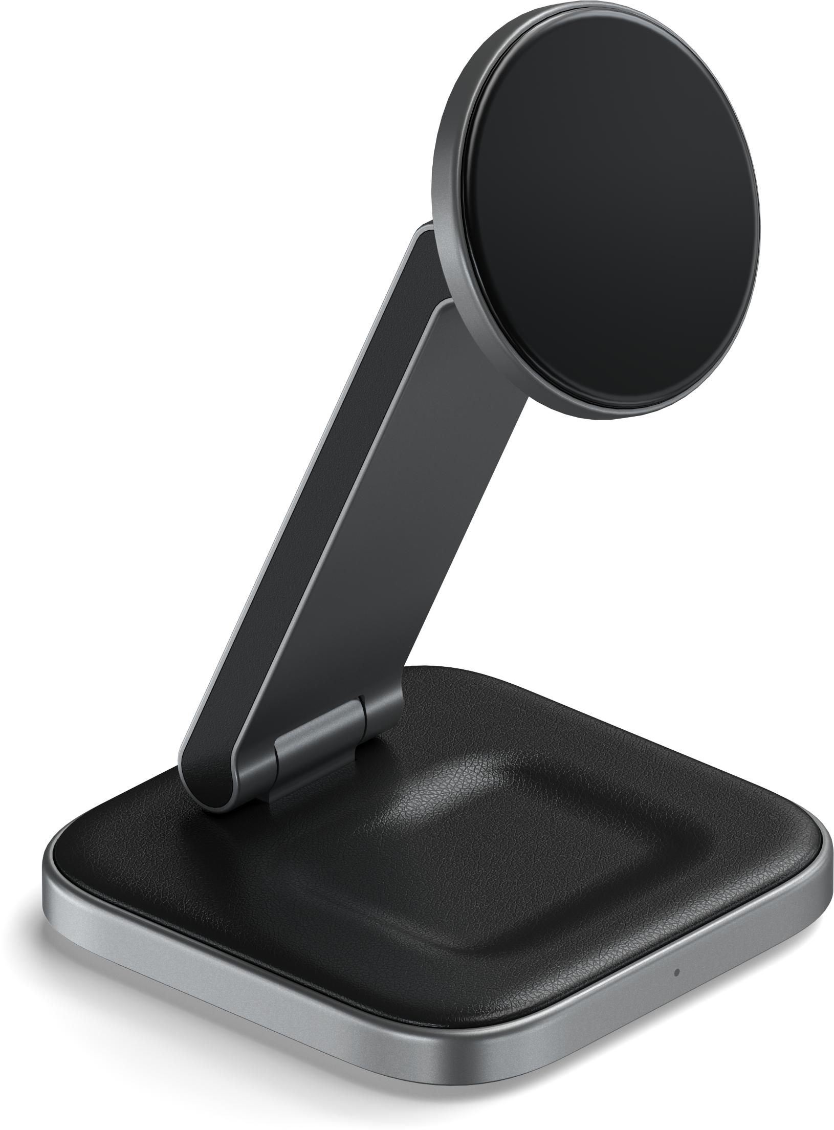 

Беспроводное зарядное устройство Satechi 2 в 1 Foldable Qi2, серый космос, Беспроводное зарядное устройство 2 в 1 Foldable Qi2, серый космос