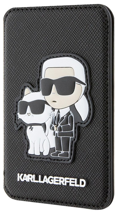 Чехол-бумажник Karl Lagerfeld Saffiano & Choupette Cardslot MagSafe, черный