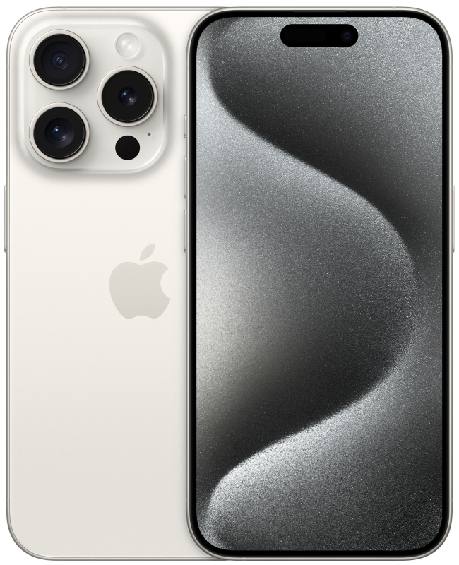 Apple iPhone 15 Pro SIM 128 ГБ, «титановый белый»
