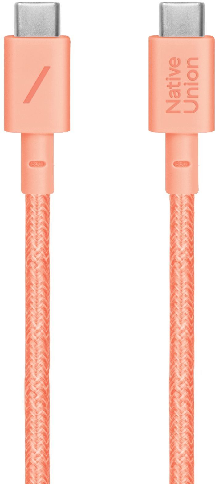 

Кабель Native Union Belt Cable USB-С - USB-С, 1.2 м, нейлон, абрикос, Оранжевый, Кабель Belt Cable USB-С - USB-С, 1.2 м, нейлон, абрикос