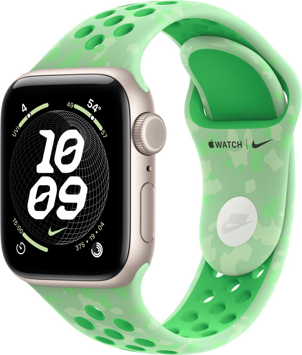 Спортивный ремешок Nike для Apple Watch 40 мм, размер S/M, Green Spark