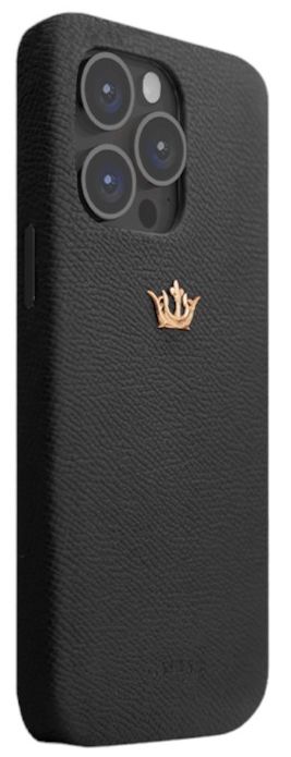 Чехол Caviar Leather Fine Case для iPhone 15 Pro Мах, кожа, черный 28463_15max - фото 2