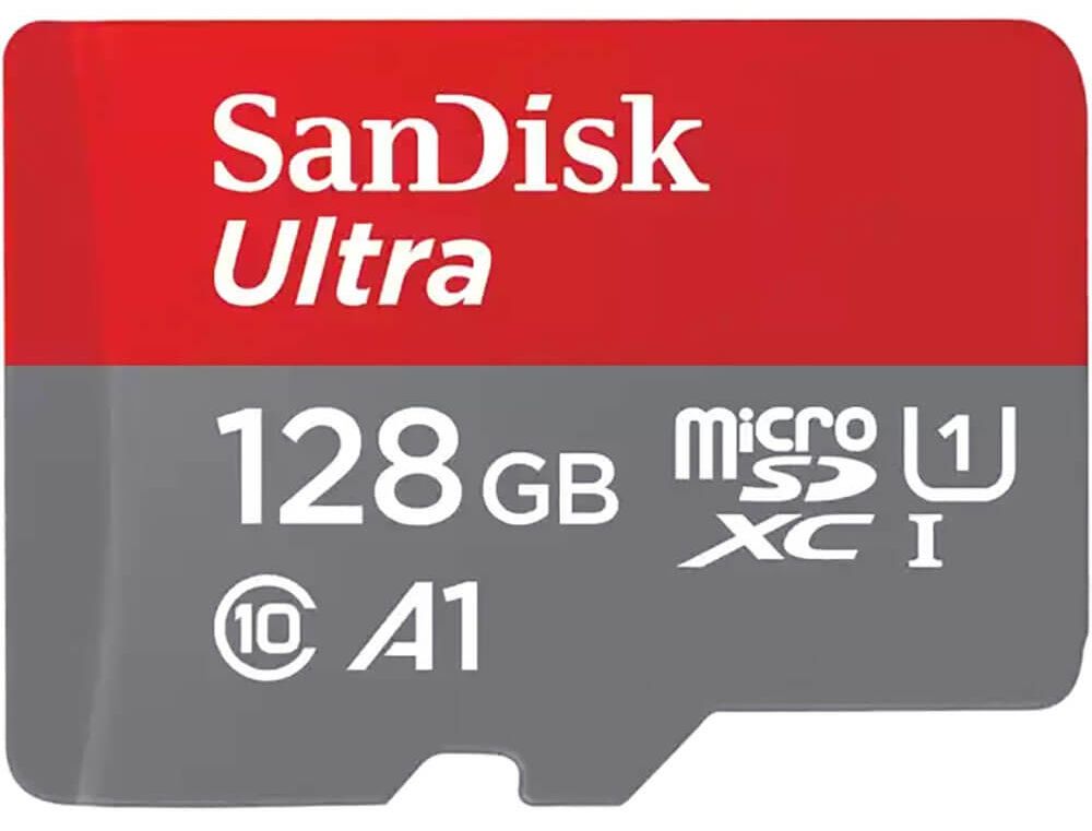 Карта памяти SanDisk Ultra microSDXC 128 ГБ, черный/красный