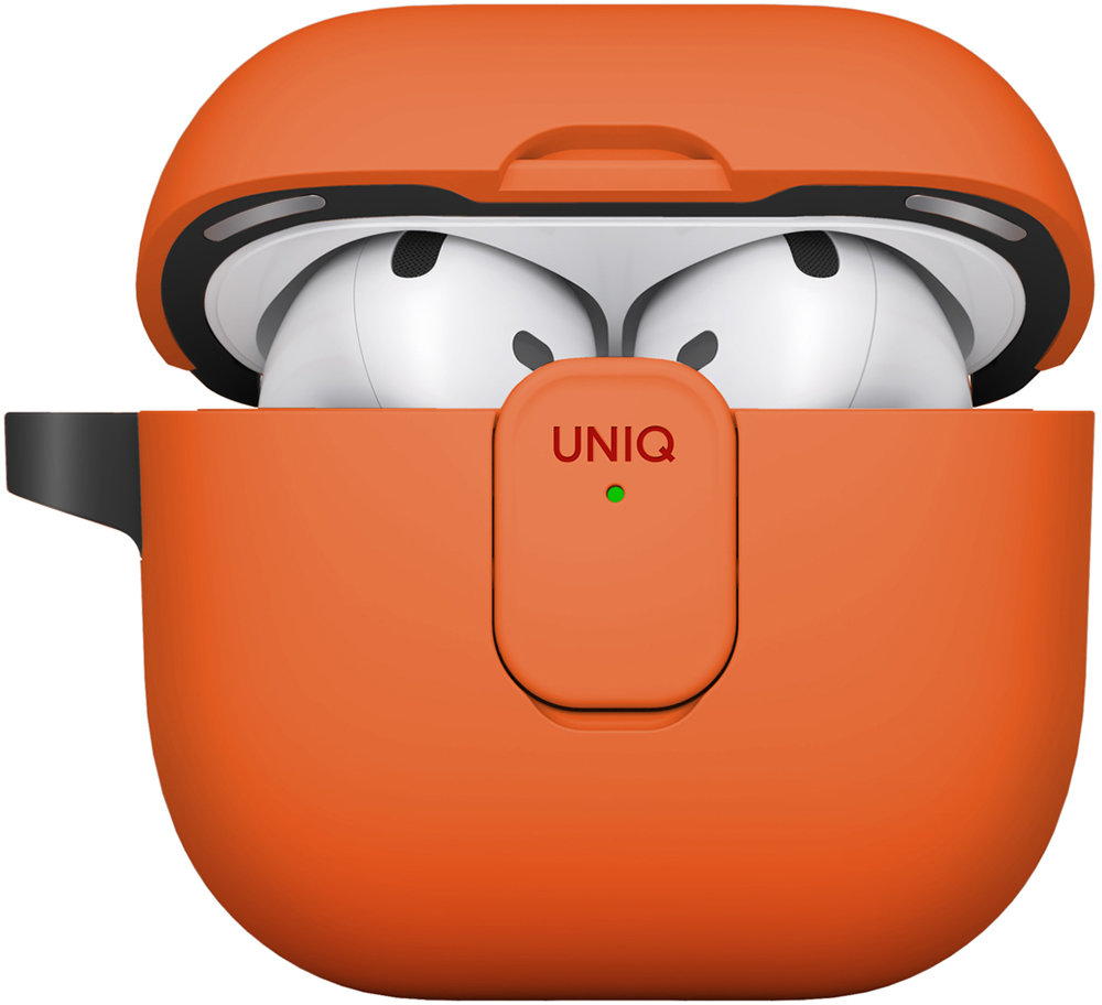 

Чехол Uniq CLYDE Lock Volt Orange/Charcoal для AirPods 4, оранжевый+серый, Чехол CLYDE Lock Volt Orange/Charcoal для AirPods 4, оранжевый+серый