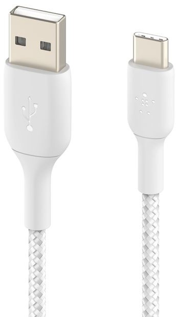 Кабель Belkin BoostCharge Braided USB-A - USB-C, 2 м, нейлон, белый CAB002BT2MWH