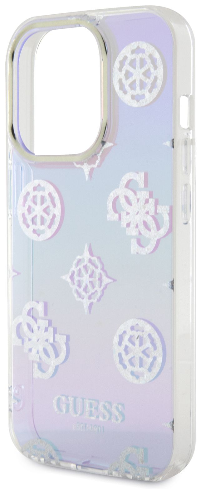 Бренд Чехол Guess Peony glitter для iPhone 15 Pro Max, пурпурный