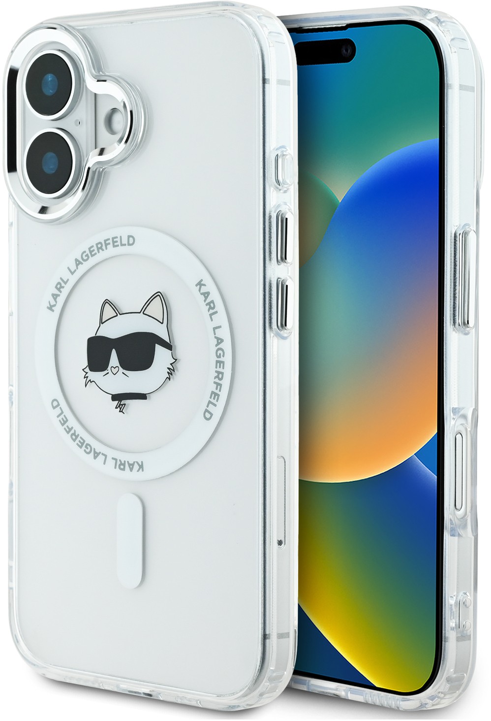 Karl Lagerfeld Чехол Kral Lagerfeld NFT Choupette MagSafe для iPhone 16, белый