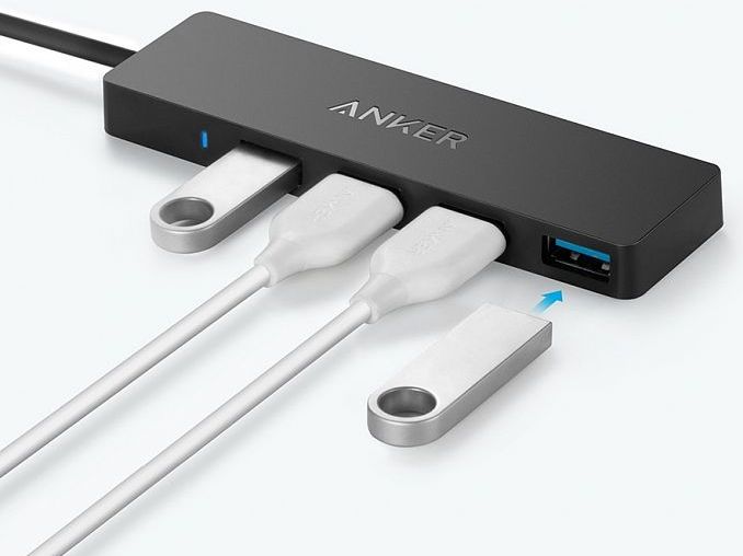 Адаптер Anker Ultra Slim 4 USB-A, черный Вид№4