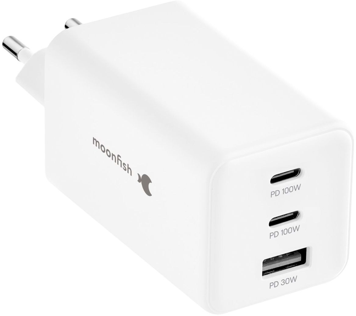 Зарядные устройства  restore moonfish Сетевое зарядное устройство USB-A + USB-C, GaN, 100 Вт, белый