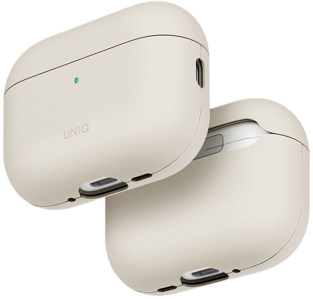 

Чехол Uniq Lyden Vex Leatherette для AirPods Pro 3, светло-серый, Чехол Lyden Vex Leatherette для AirPods Pro 3, светло-серый