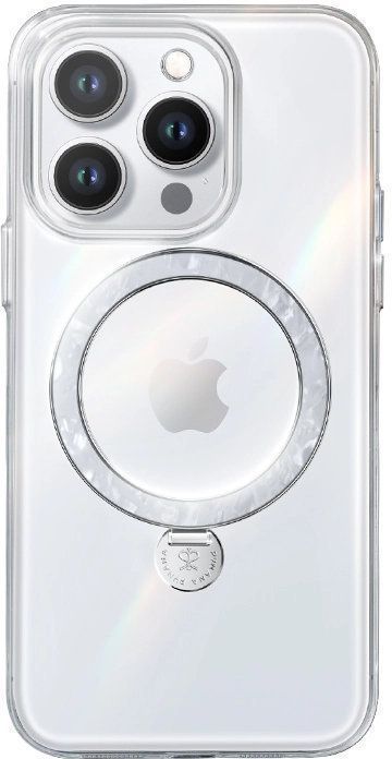 Чехол PYNANA Dancing Streamer Series MagSafe для iPhone 16 Pro, перламутровый
