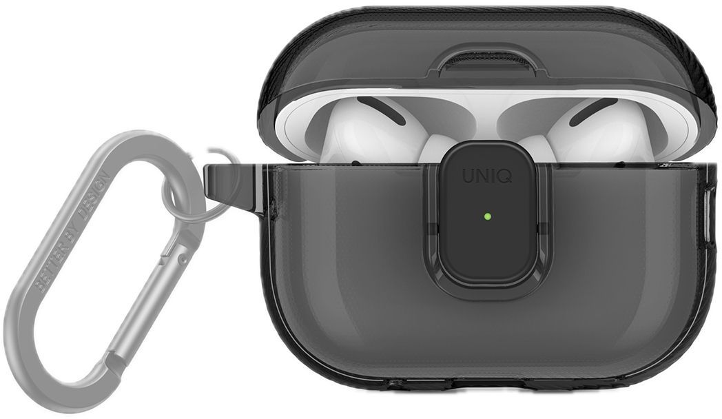

Чехол Uniq Glase PRO TPU Lock Glossy Smoke для AirPods Pro 2, серый, Чехол Glase PRO TPU Lock Glossy Smoke для AirPods Pro 2, серый
