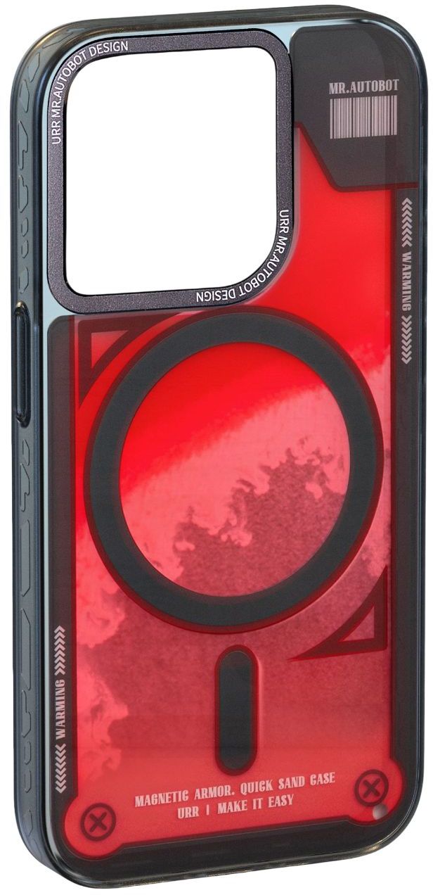 

Чехол URR Overflowing Sands MagSafe для iPhone 16 Pro Max, красный, Чехол Overflowing Sands MagSafe для iPhone 16 Pro Max, красный