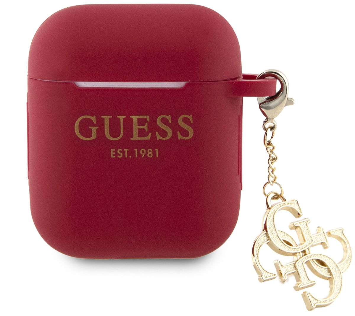 Бренд Чехол Guess Diamond Charm для Airpods 1/2, фуксия