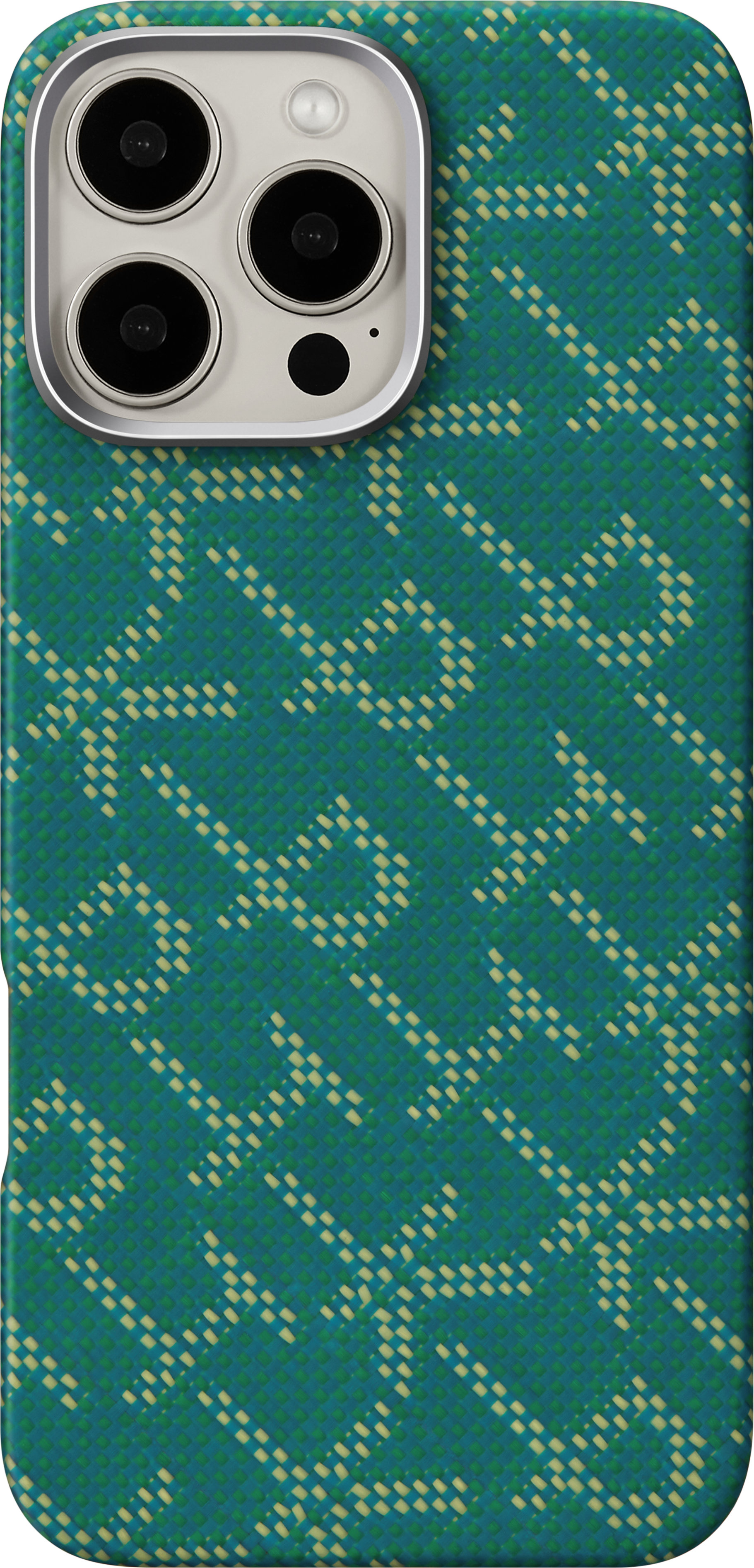 

Чехол Pitaka Monogram PTK для iPhone 16 Pro Max, кевлар, зелено-золотой, Зеленый, Чехол Monogram PTK для iPhone 16 Pro Max, кевлар, зелено-золотой