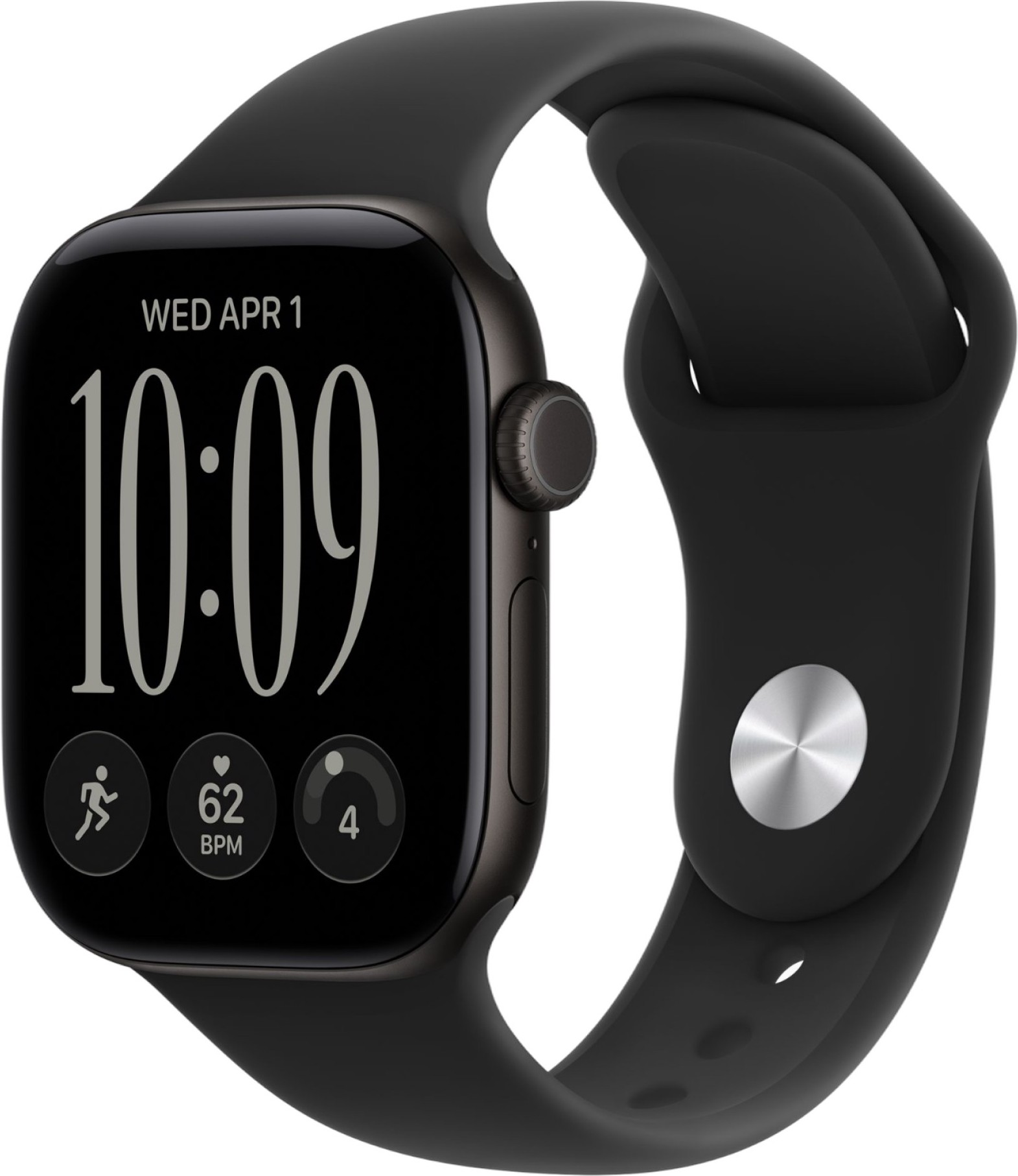 Apple Watch Series 12, 46 mm, GPS, Black Aluminum, Black Sport Band, M/L