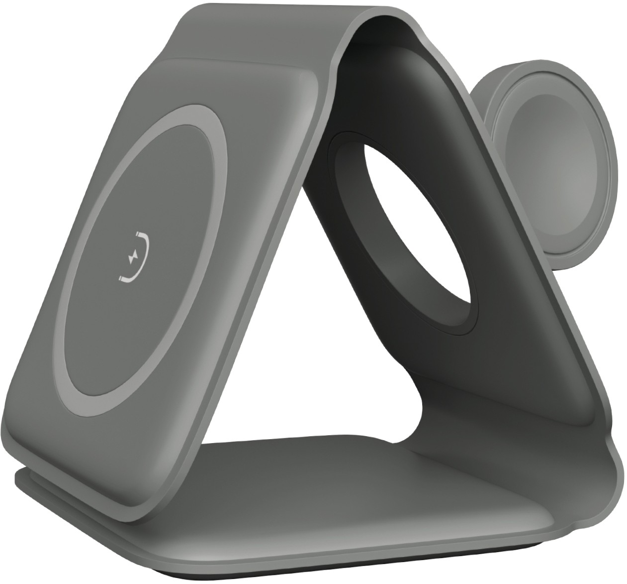 moonfish Беспроводное зарядное устройство 3 в 1 rubber oil, складное, серый