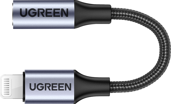 Адаптер UGREEN US211 Lightning - mini Jack 30756_, цвет черный