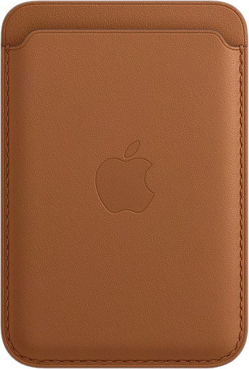 Чехол-бумажник MagSafe для iPhone, кожа, золотисто-коричневый