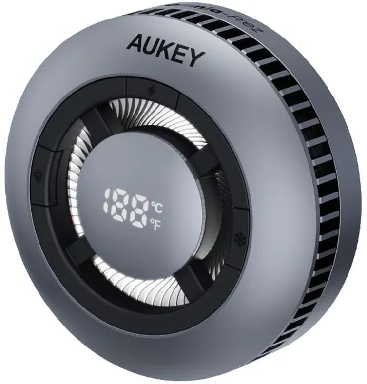 Беспроводное зарядное устройство Aukey Magnetic Cooler Qi2, MagSafe, 15 Вт, серый