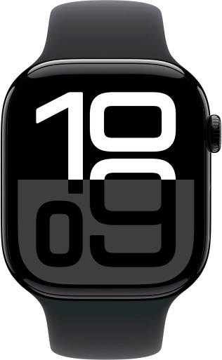 Apple Watch Series 10, 46 мм, корпус из алюминия цвета «чёрный глянец», спортивный ремешок черного цвета S/M Фото-2