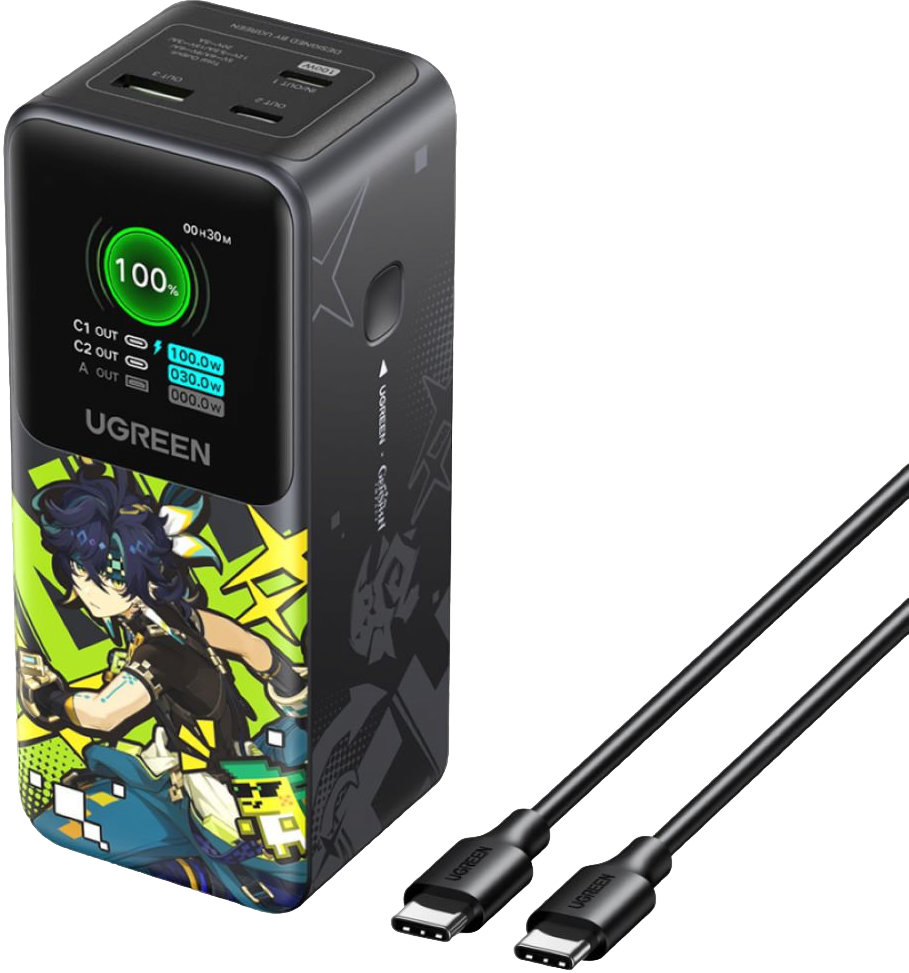 

Аккумулятор UGREEN x Genshin Impact, 20000 mAh, 130Вт, черный, Аккумулятор x Genshin Impact, 20000 mAh, 130Вт, черный