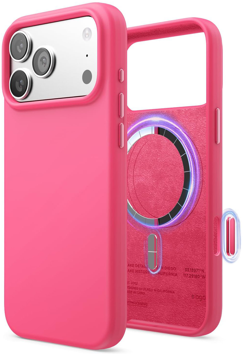 

Чехол Elago Magnetic Ice Red для iPhone 17 Pro Max, MagSafe, силикон, ярко-красный, Чехол Magnetic Ice Red для iPhone 17 Pro Max, MagSafe, силикон, ярко-красный