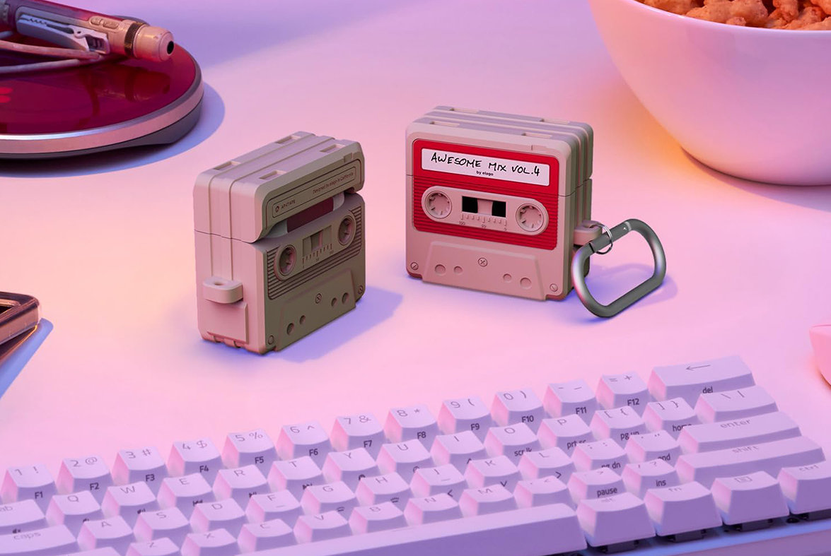 Чехол Elago Unique Cassette Tape для AirPods 4, силикон, белый+красный Фото-6