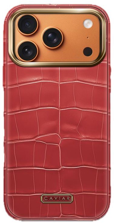 Чехол Caviar Leather Case для iPhone 17 Pro Max, кожа, красный