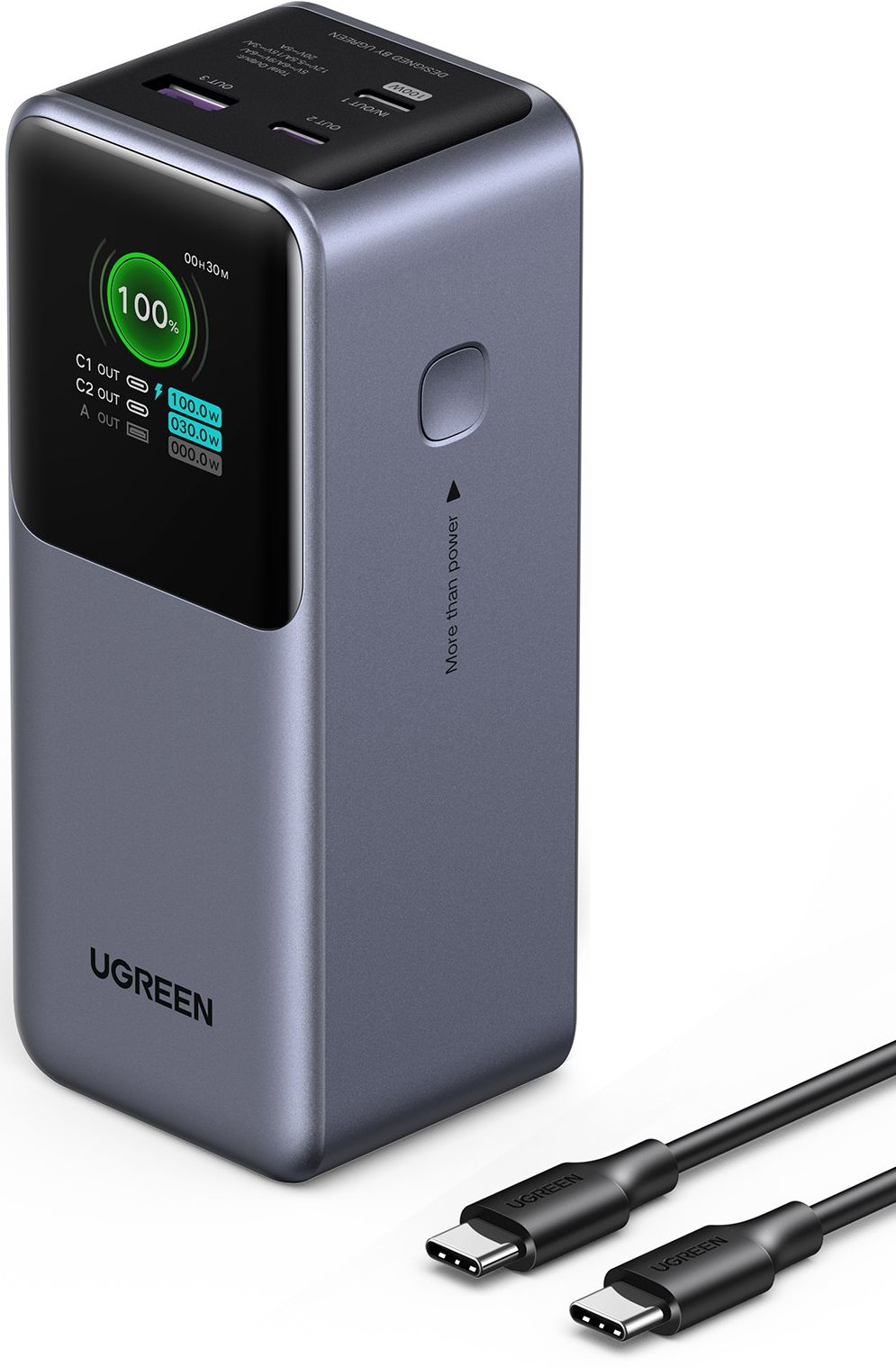 Аккумулятор UGREEN PB721, PD, 20000 mAh, серый