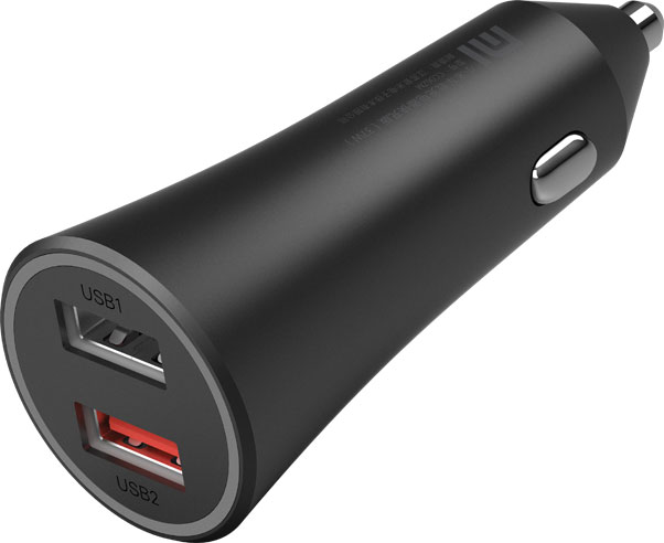 Устройство зарядное автомобильное Xiaomi 37 Вт, 2 USB порта, черный