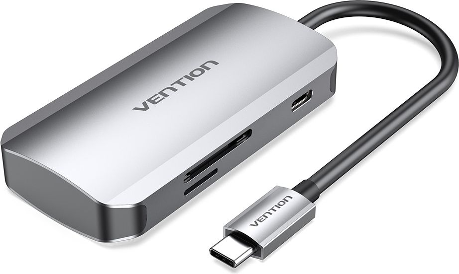 Адаптер Vention USB-C 6 в 1, серебристый