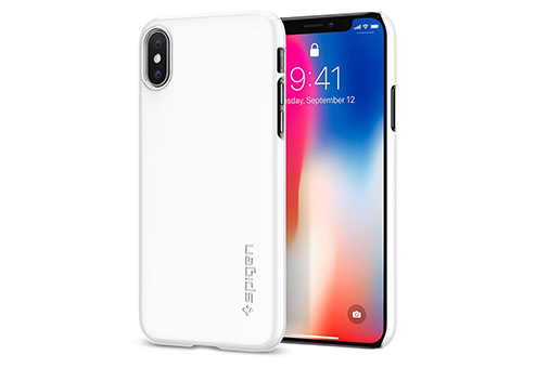 фото Чехол thin fit для iphone x белый spigen