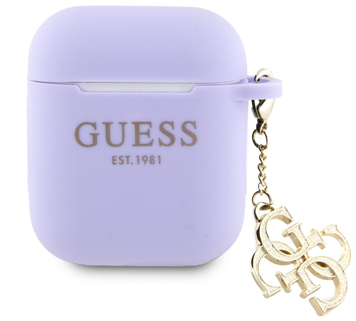 Бренд Чехол Guess Diamond Charm для Airpods 1/2, пурпурный