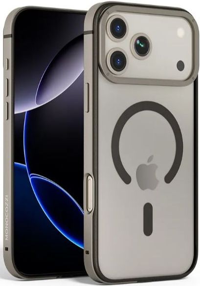 

Чехол Monocozzi ARMOUR MagSafe для iPhone 17 Pro, титановый, Чехол ARMOUR MagSafe для iPhone 17 Pro, титановый