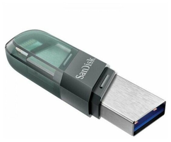 Флэш-накопитель SanDisk iXpand Flip 256 Гб, Lightning - USB-A, черный SDIX90N-256G-GN6NE - фото 4