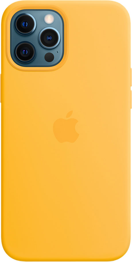 Чехол MagSafe для iPhone 12 Pro Max, силикон, ярко‑жёлтый