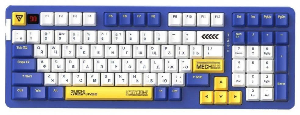 

Dareu Клавиатура механическая беспроводная A98 Pro Mecha-Blue, синий