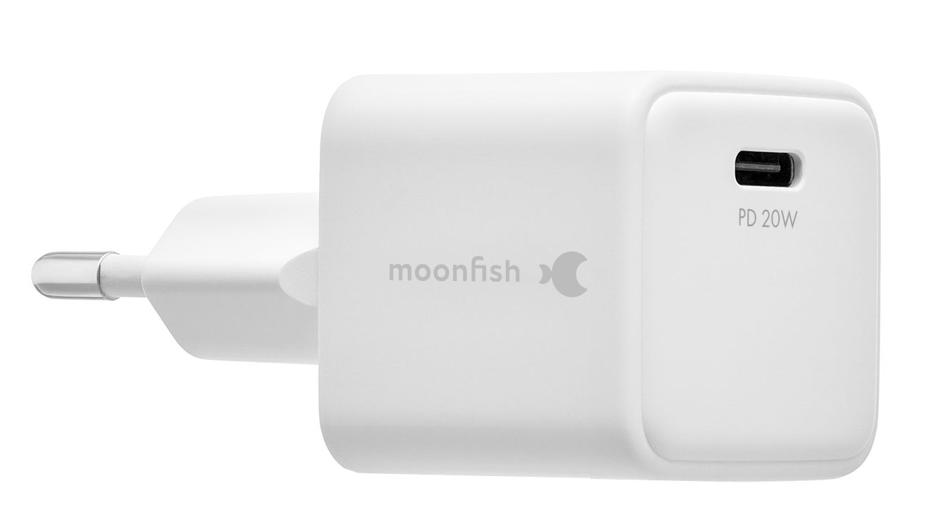 Сетевое зарядное устройство moonfish USB-C, GaN, PD, 20 Вт, белый