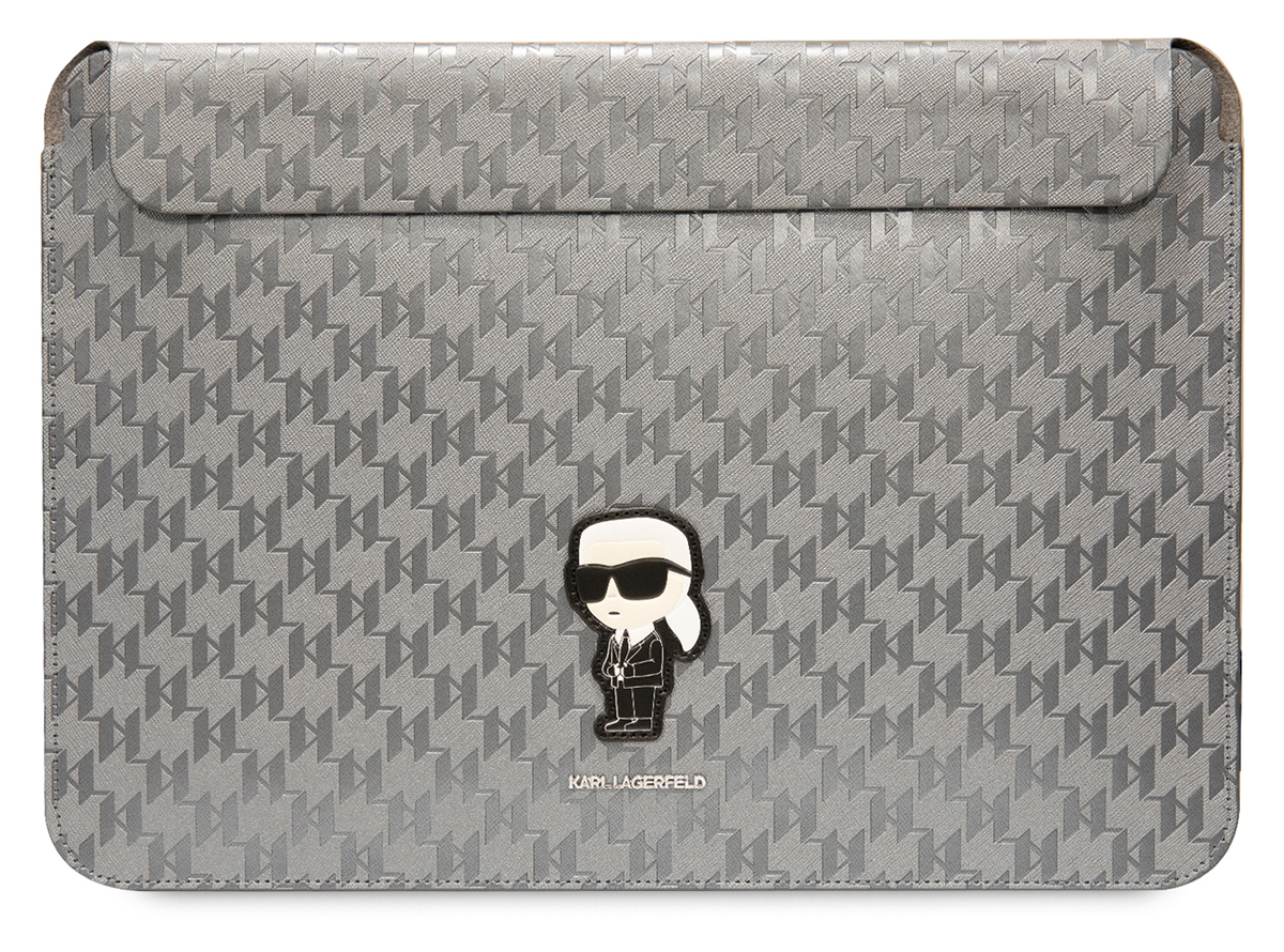 

Чехол-конверт Karl Lagerfeld Saffiano Sleeve Monogram Ikonik для ноутбуков 14", серебряный, Серебристый, Чехол-конверт Saffiano Sleeve Monogram Ikonik для ноутбуков 14", серебряный