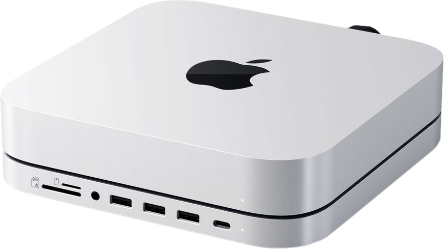 

Satechi Док-станция 3хUSB-A + USB-C + SSD для Mac Mini, серебристый